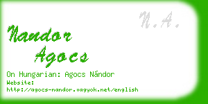 nandor agocs business card