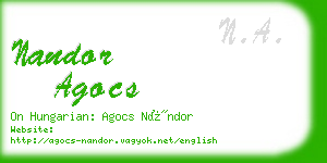 nandor agocs business card